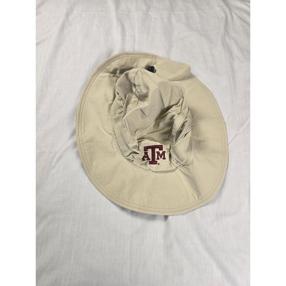 Texas A&M Aggies Hat Cap Mens One Size Tan Gray NCAA Football Boonie Columbia